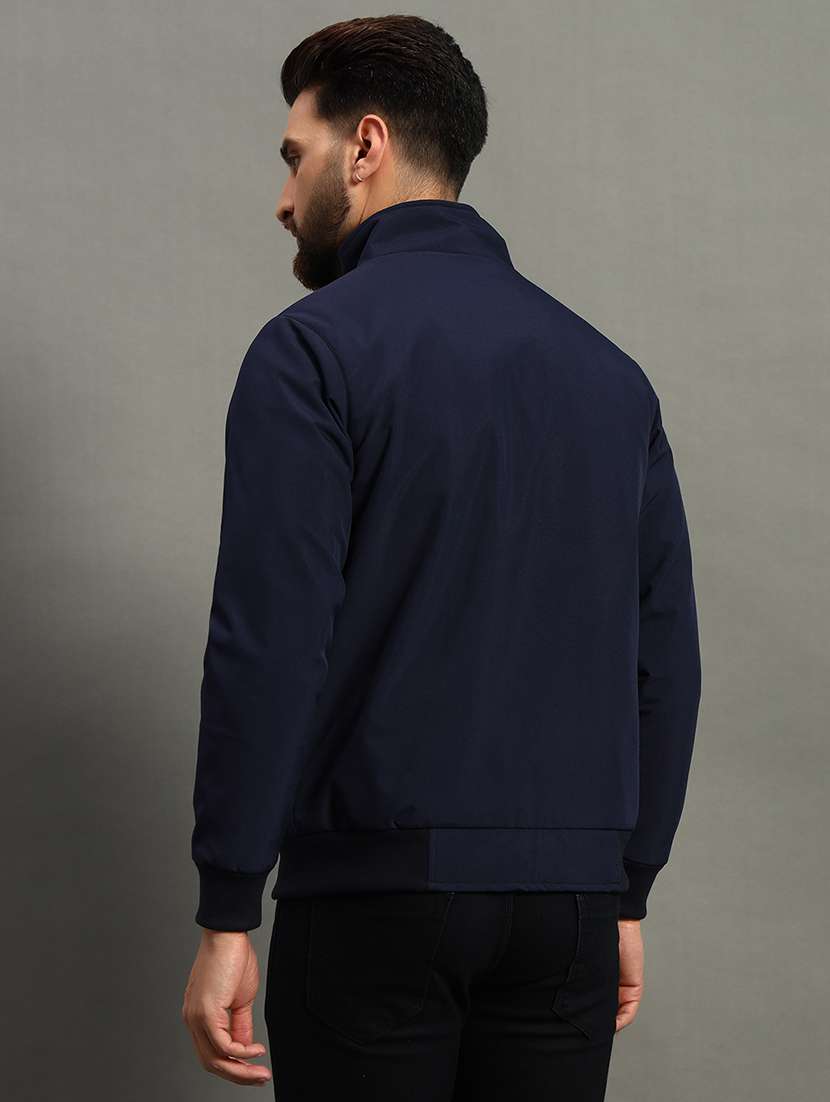 men long sleeves solid bomber jacket - 21670270 -  Standard Image - 1