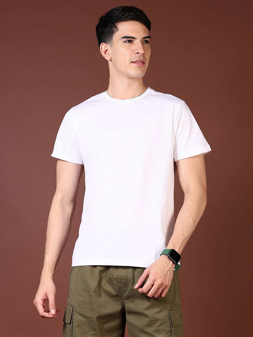 men solid short sleeve t-shirt