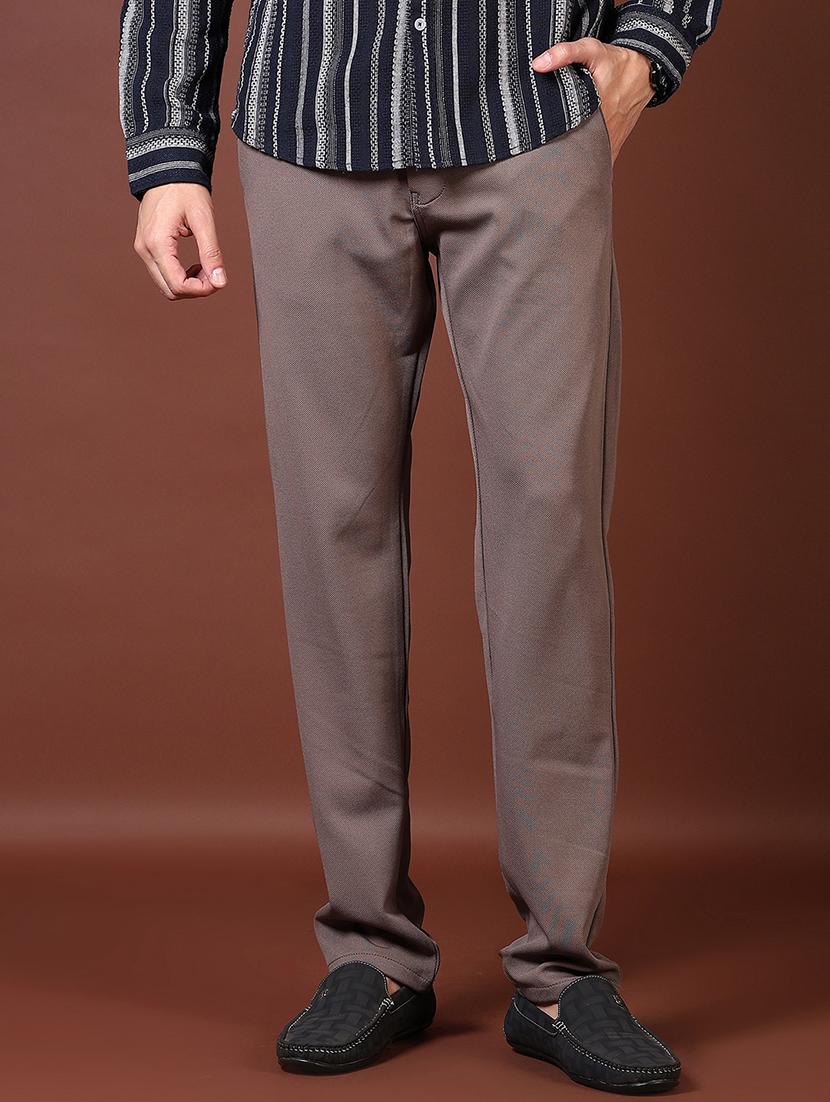 men solid flat front casual trouser - 21670312 -  Standard Image - 1