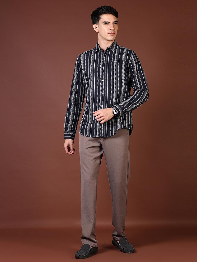 men solid flat front casual trouser - 21670312 - Standard Image - 4