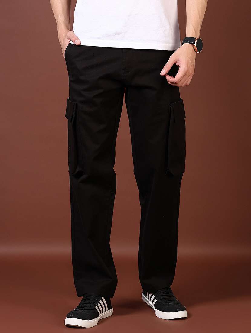men solid mid rise regular fit cargo - 21670327 -  Standard Image - 1