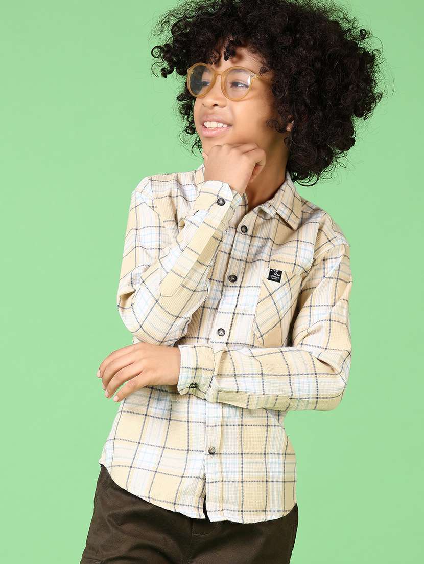 boys long sleeves checkered shirt - 21670344 -  Standard Image - 1