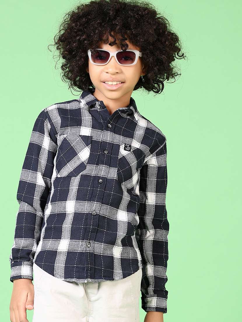 boys long sleeves checkered shirt - 21670345 -  Standard Image - 1