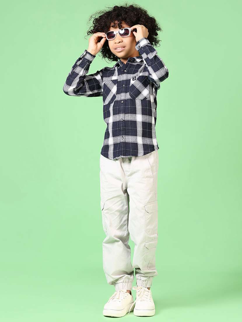 boys long sleeves checkered shirt - 21670345 -  Standard Image - 4
