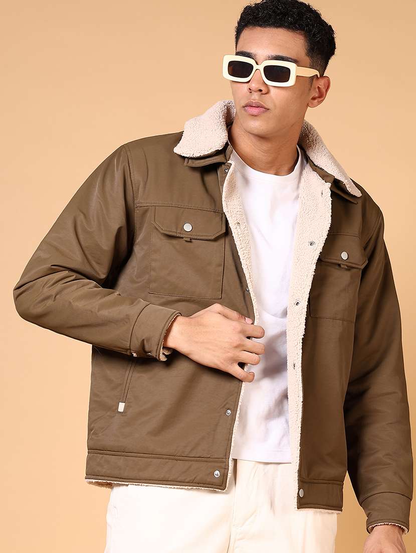 men long sleeves solid casual jacket - 21670351 -  Standard Image - 1