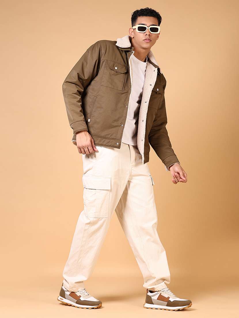 men long sleeves solid casual jacket - 21670351 -  Standard Image - 4