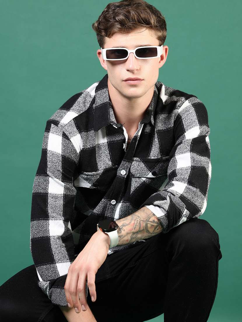 men checkered long sleeve regular fit casual shirt - 21670354 -  Standard Image - 1
