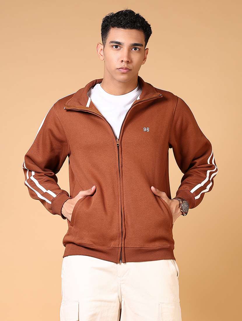 men long sleeves side taped sweatshirt