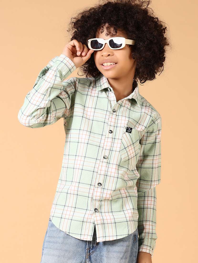 boys long sleeves checkered shirt - 21670785 -  Standard Image - 1