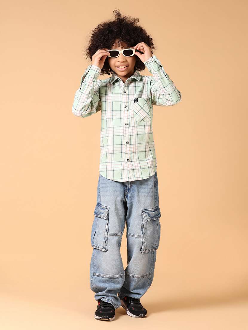 boys long sleeves checkered shirt - 21670785 -  Standard Image - 4