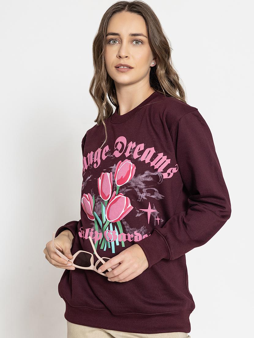 women front print long sleeve sweatshirt - 21670917 - Standard Image - 1