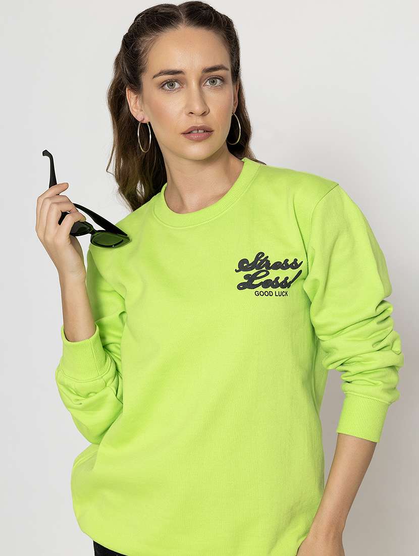 women placement print long sleeve sweatshirt