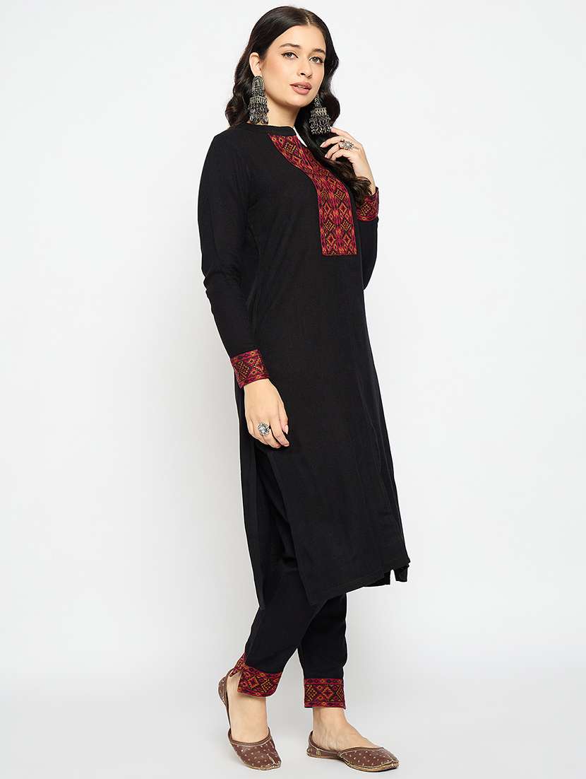 women printed detailed kurta pant set - 21670924 -  Standard Image - 1