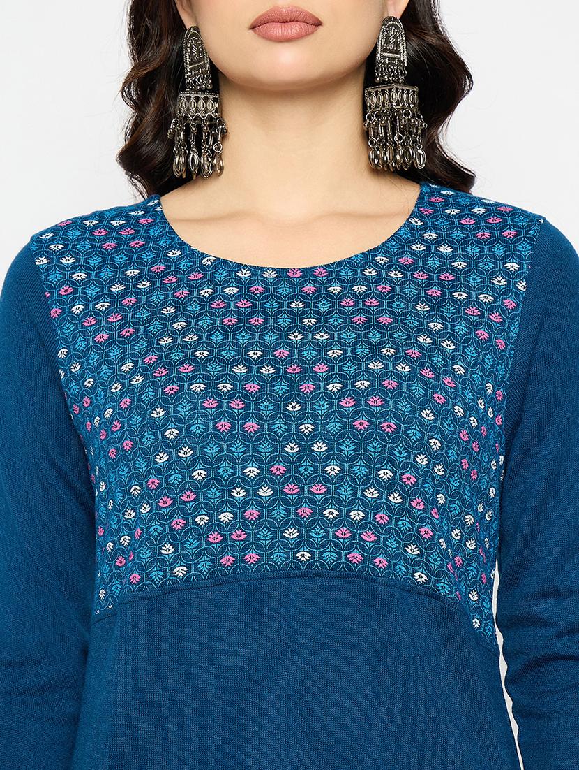women self design woolen long sleeve kurta - 21670962 - Standard Image - 4