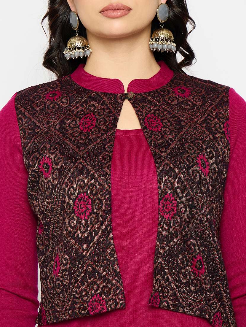 women self design woolen long sleeve kurta - 21670964 -  Standard Image - 4