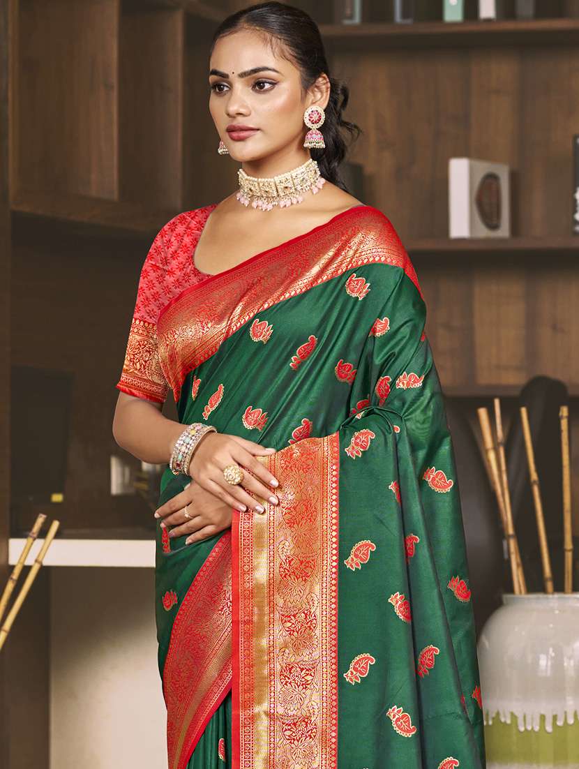 women self design banarasi saree with blouse - 21671029 -  Standard Image - 1
