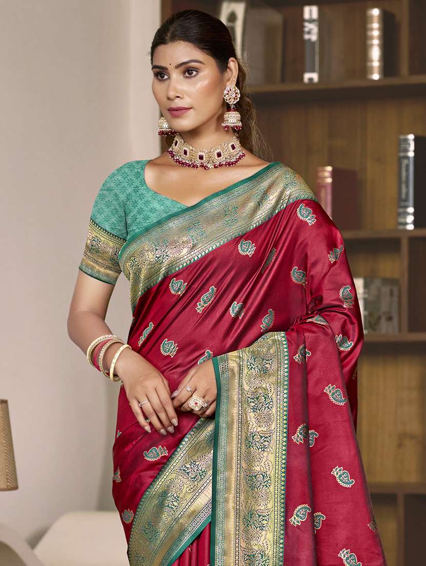 women self design banarasi saree with blouse - 21671033 -  Standard Image - 1