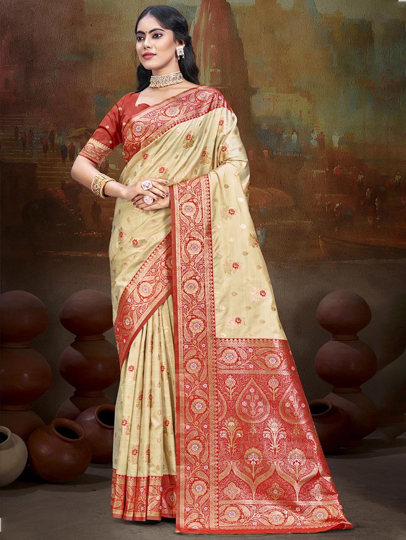 women self design bordered saree with blouse - 21671137 - Zoom Image - 0