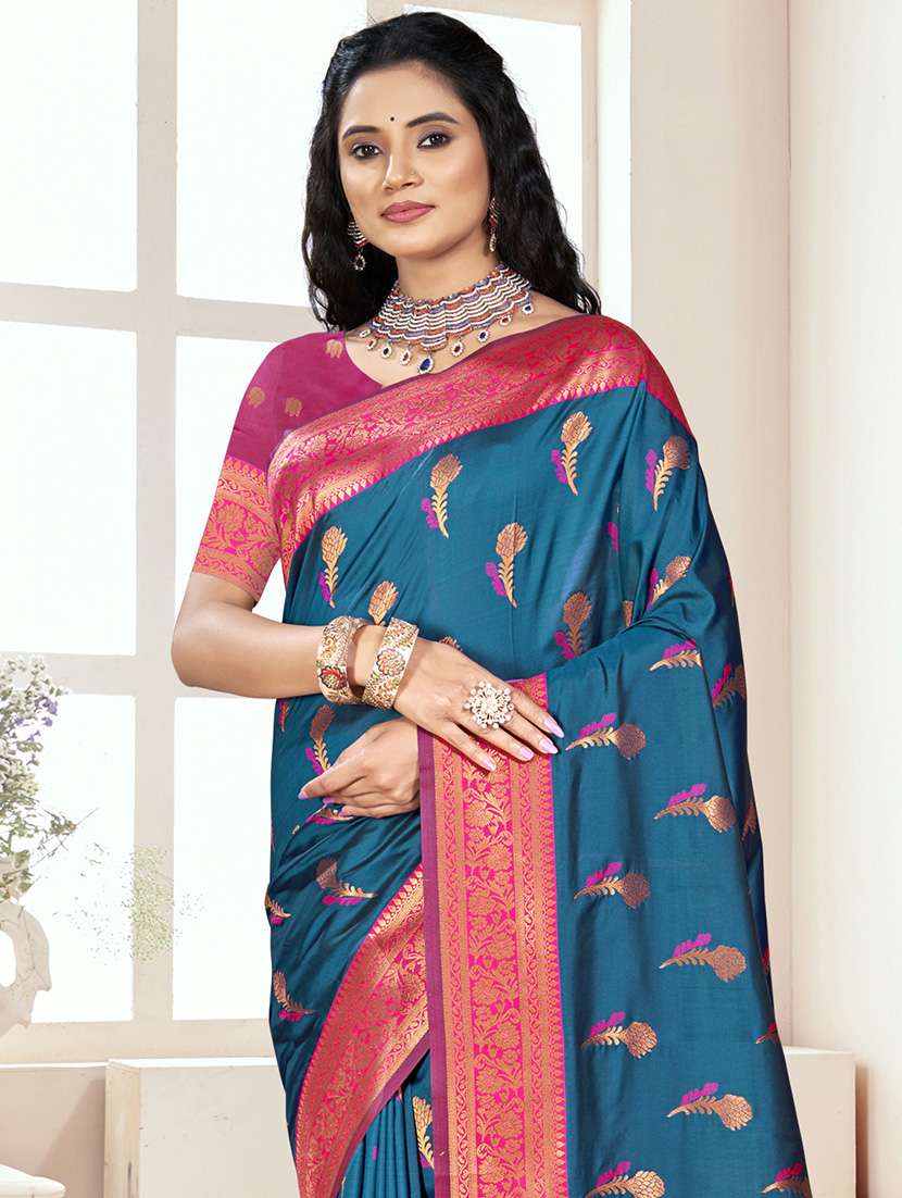 women self design bordered saree with blouse - 21671180 -  Standard Image - 1