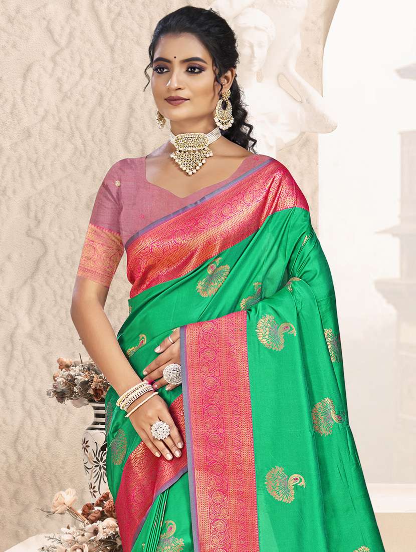 women self design bordered saree with blouse - 21671197 -  Standard Image - 1