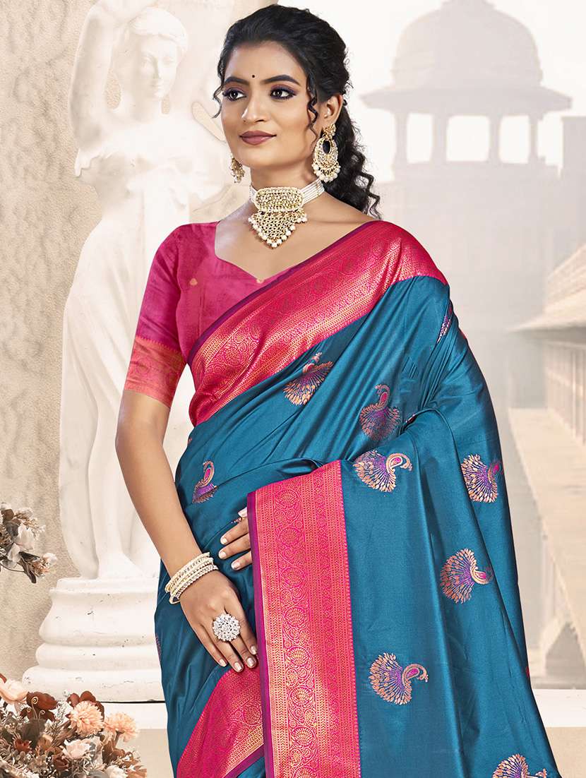 women self design bordered saree with blouse - 21671198 -  Standard Image - 1
