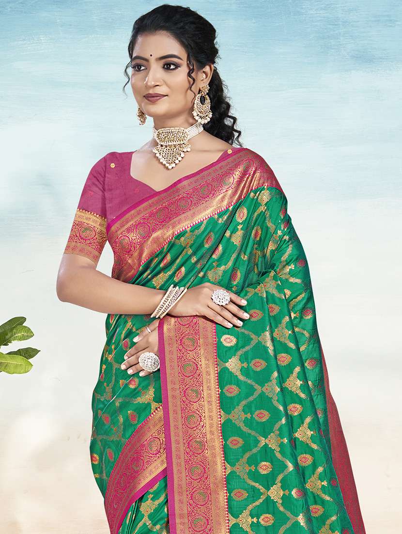 women self design banarasi saree with blouse - 21671207 -  Standard Image - 1