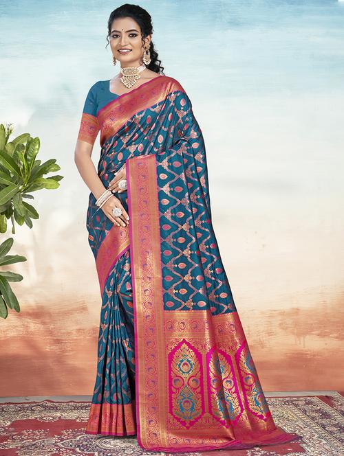 women self design banarasi saree with blouse - 21671209 - Standard Image - 0