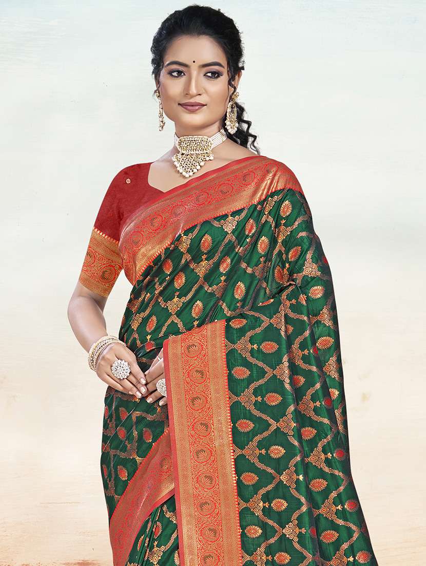 women self design banarasi saree with blouse - 21671213 -  Standard Image - 1