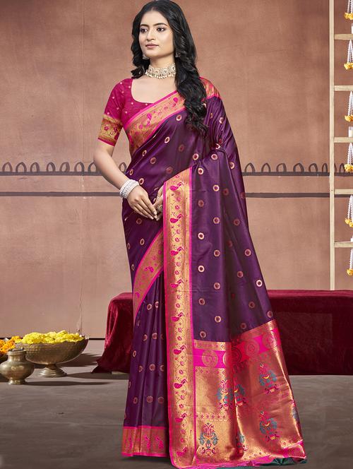 women self design paithani saree with blouse - 21671215 - Standard Image - 0