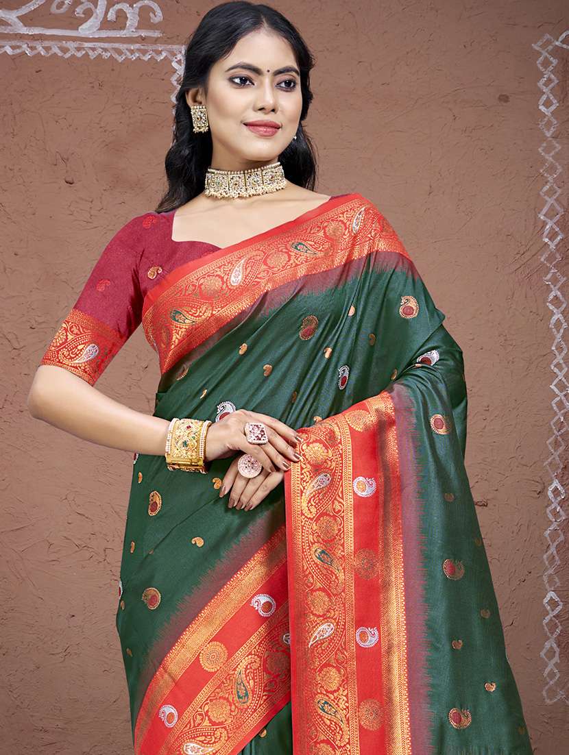 women self design bordered saree with blouse - 21671262 -  Standard Image - 1