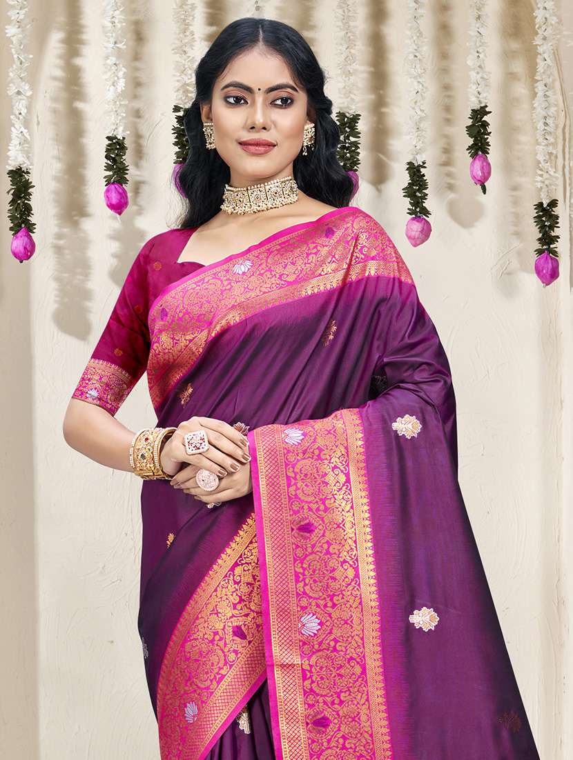 women self design bordered saree with blouse - 21671264 -  Standard Image - 1