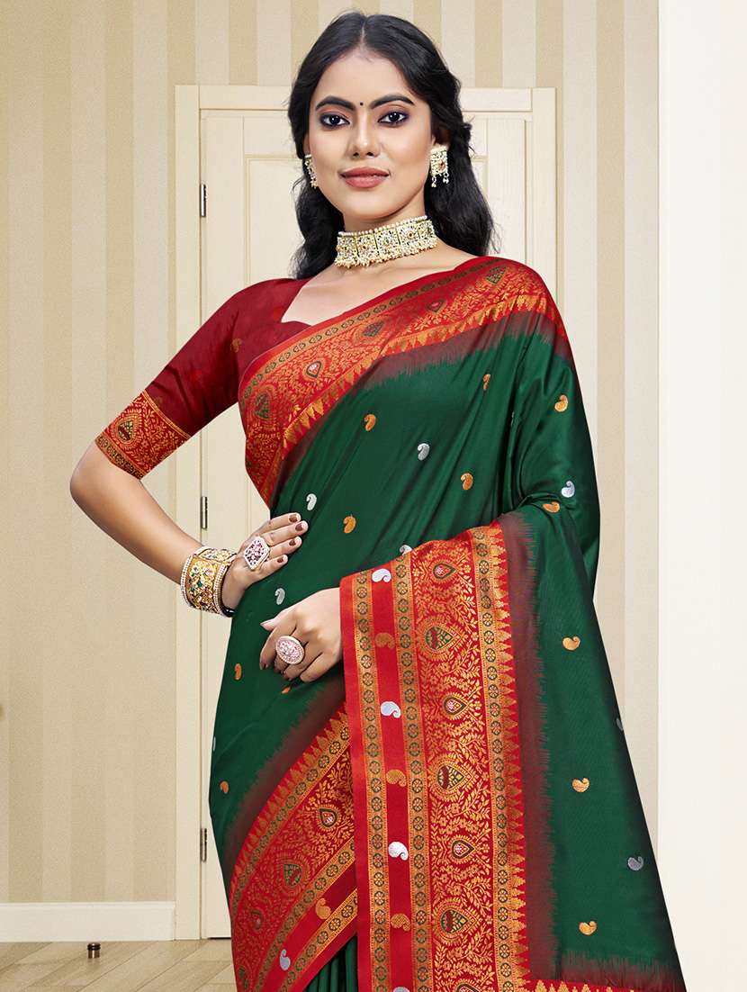 women self design bordered saree with blouse - 21671274 -  Standard Image - 1