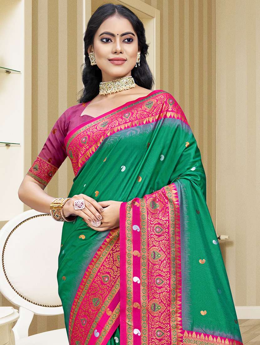 women self design bordered saree with blouse - 21671276 -  Standard Image - 1