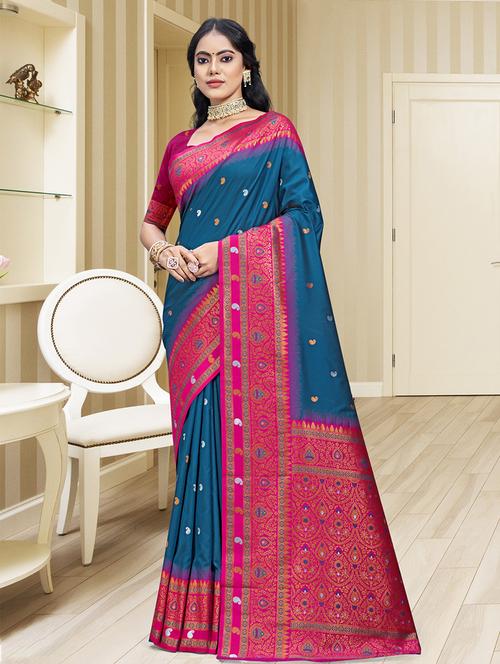 women self design bordered saree with blouse - 21671278 -  Standard Image - 0