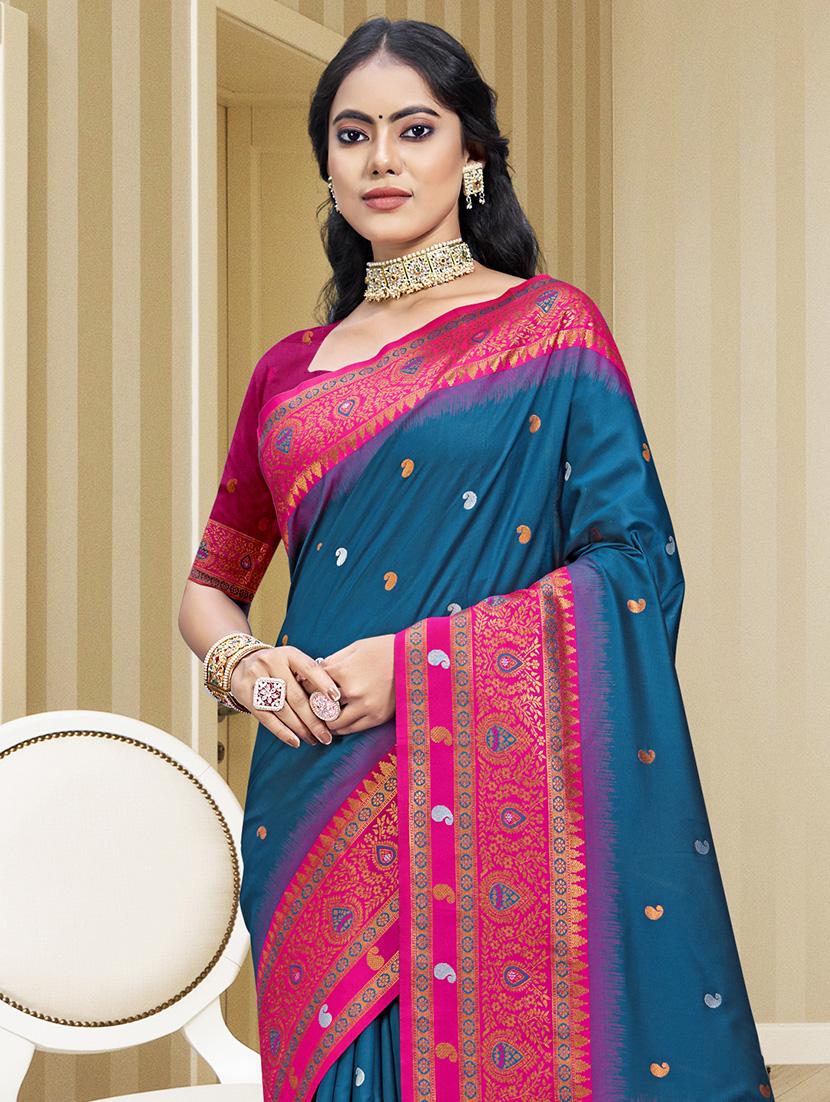 women self design bordered saree with blouse - 21671278 -  Standard Image - 1