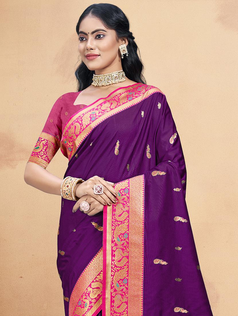 women self design bordered saree with blouse - 21671297 -  Standard Image - 1