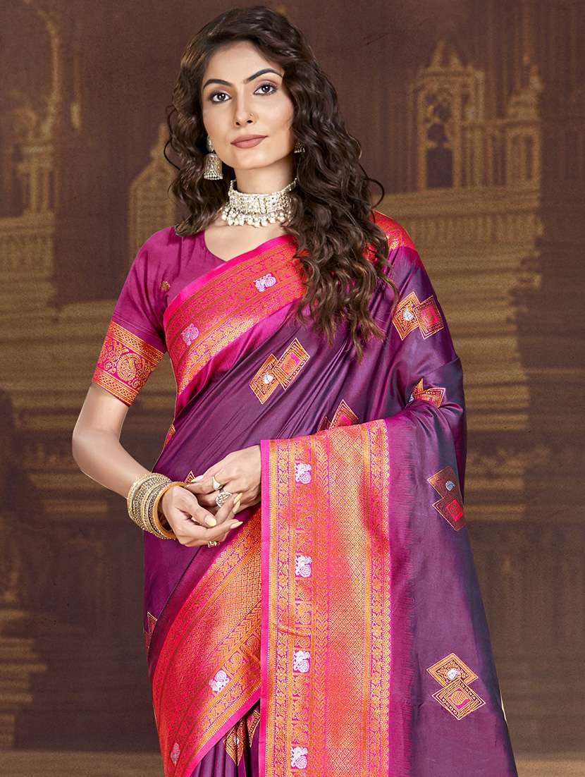 women self design bordered saree with blouse - 21671313 -  Standard Image - 1