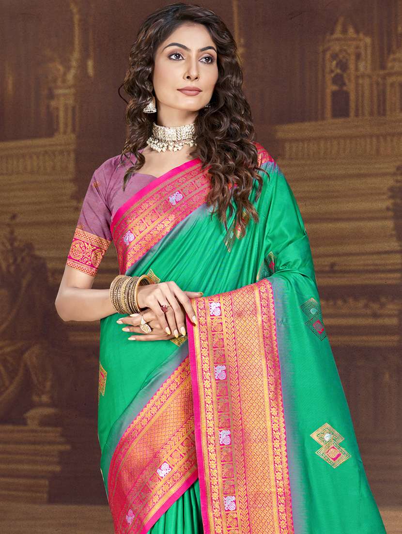 women self design bordered saree with blouse - 21671316 -  Standard Image - 1