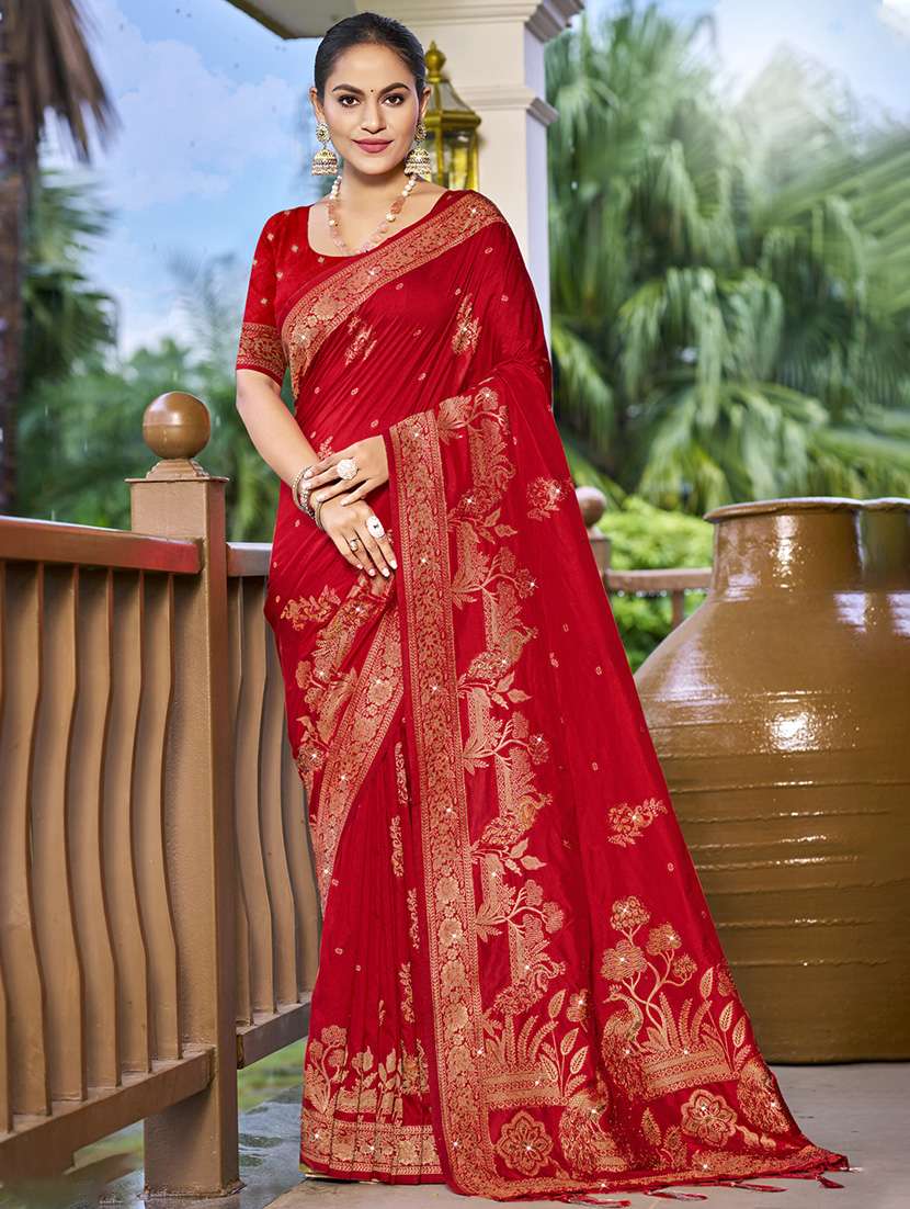 women self design banarasi saree with blouse - 21671340 - Zoom Image - 0
