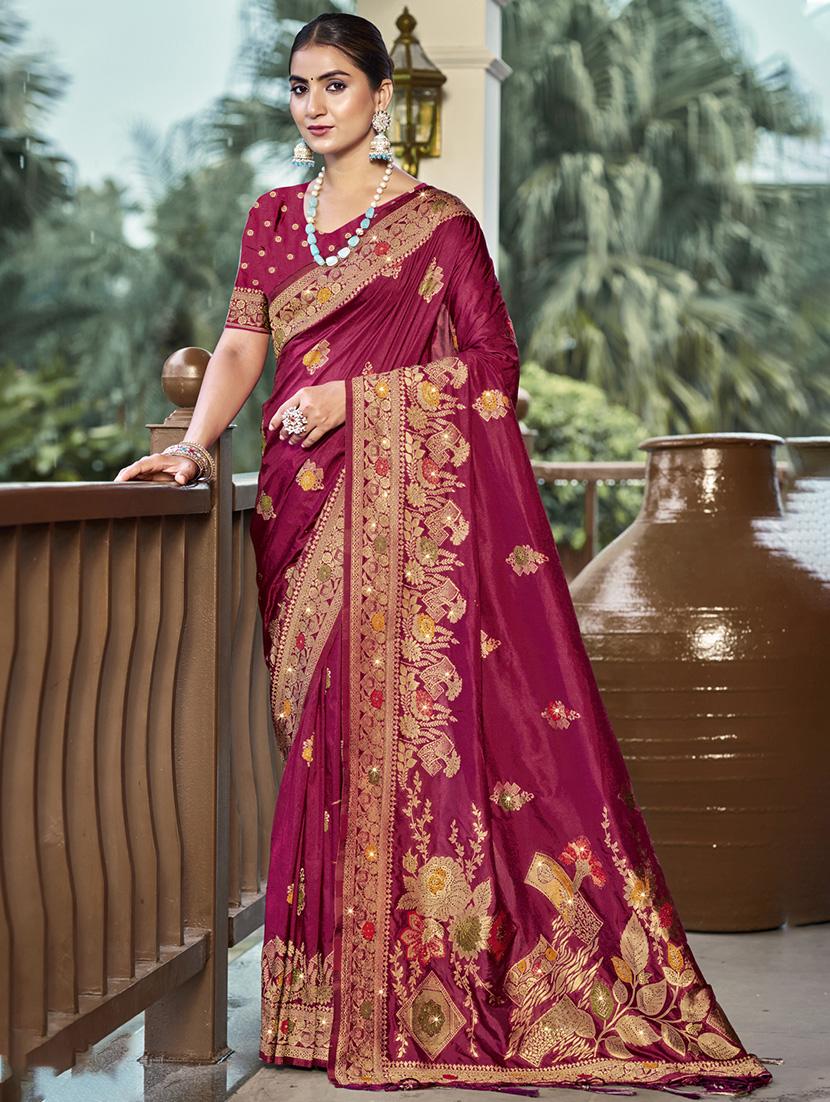 women self design banarasi saree with blouse - 21671347 - Zoom Image - 0