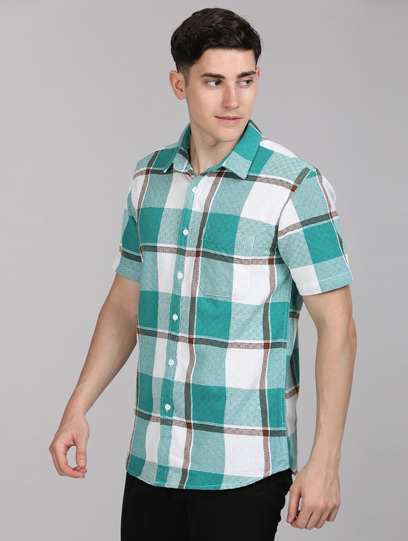 men checkered collared casual shirt - 21671381 - Standard Image - 1