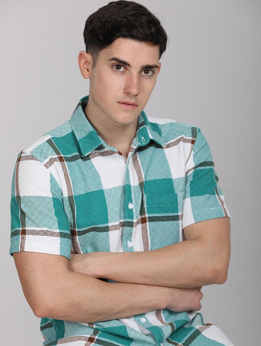 men checkered collared casual shirt - 21671381 - Standard Image - 4