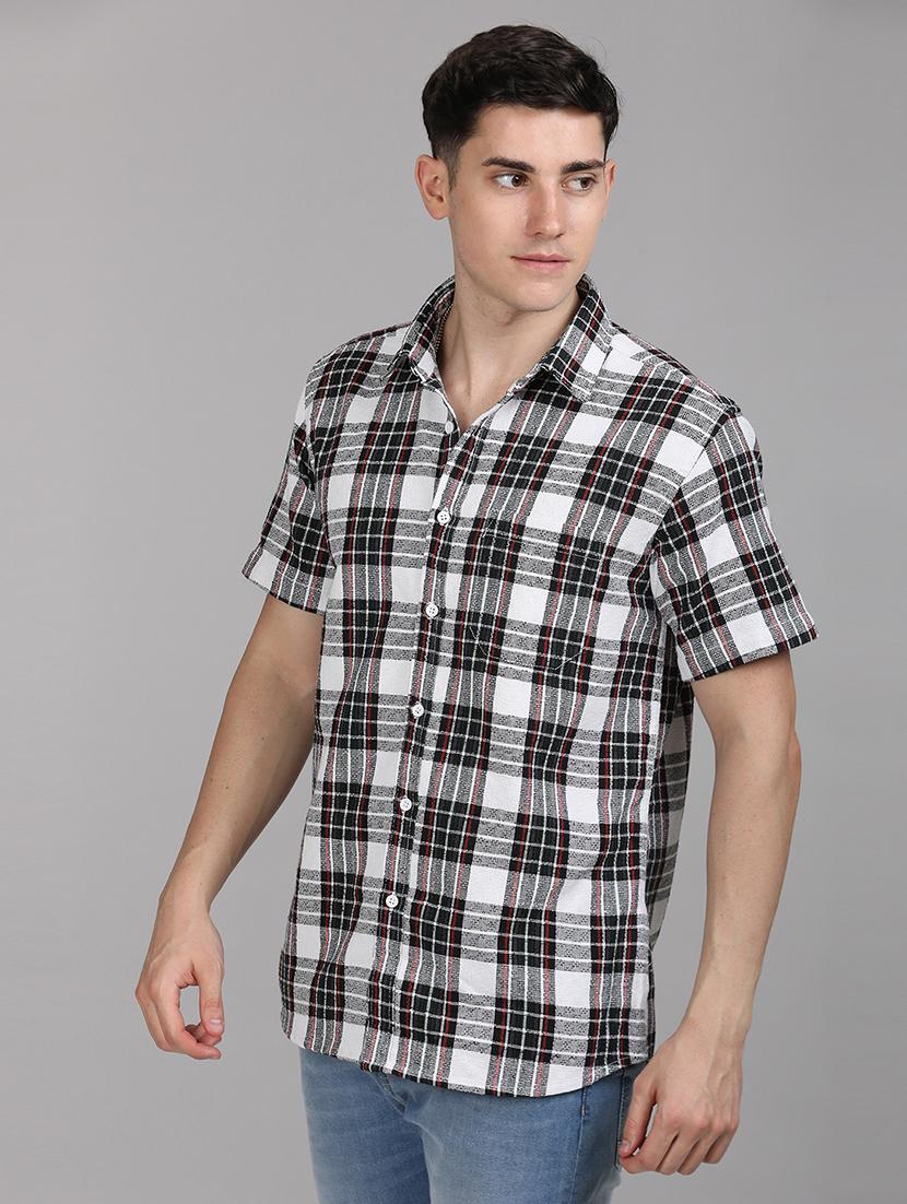 men checkered collared casual shirt - 21671383 - Standard Image - 1