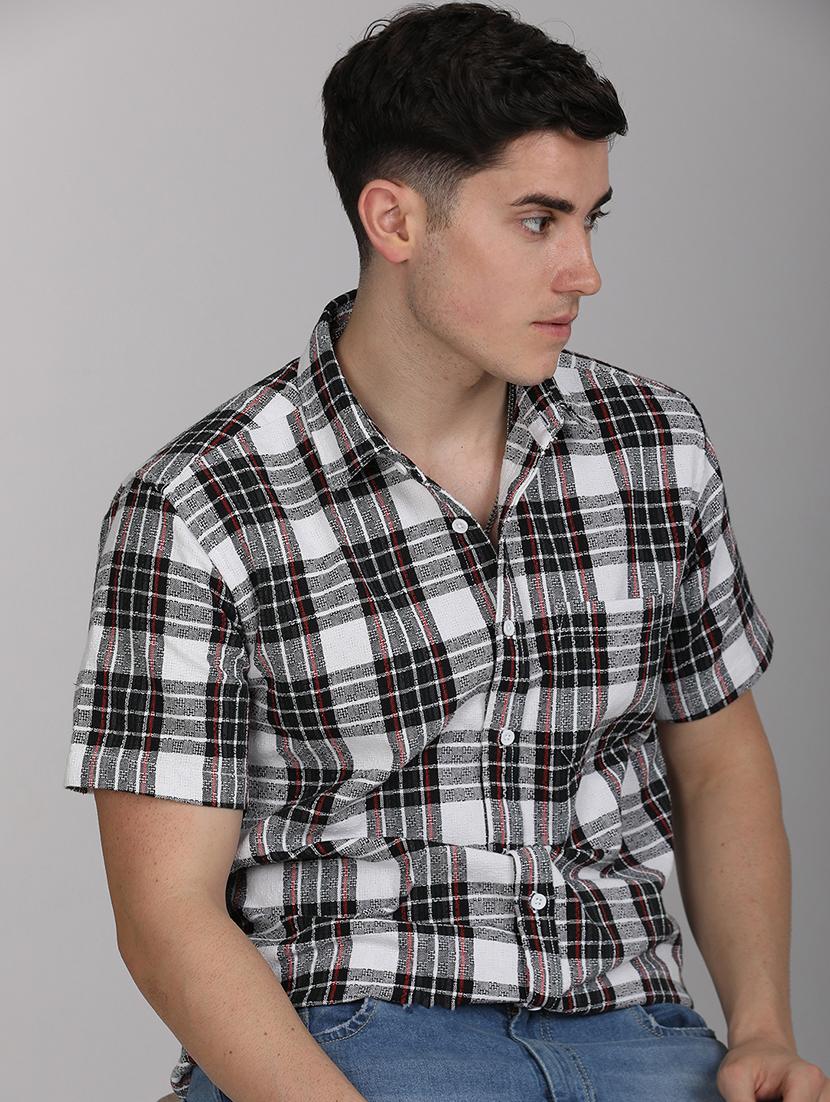 men checkered collared casual shirt - 21671383 - Standard Image - 4