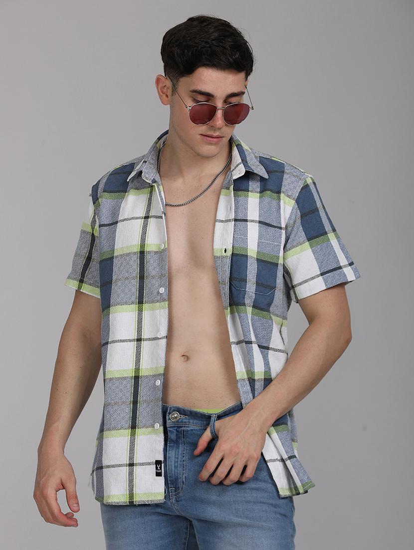 men checkered collared casual shirt - 21671384 - Standard Image - 4