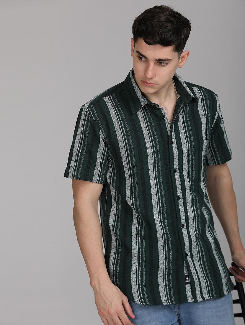 men striped collared casual shirt - 21671386 - Standard Image - 1
