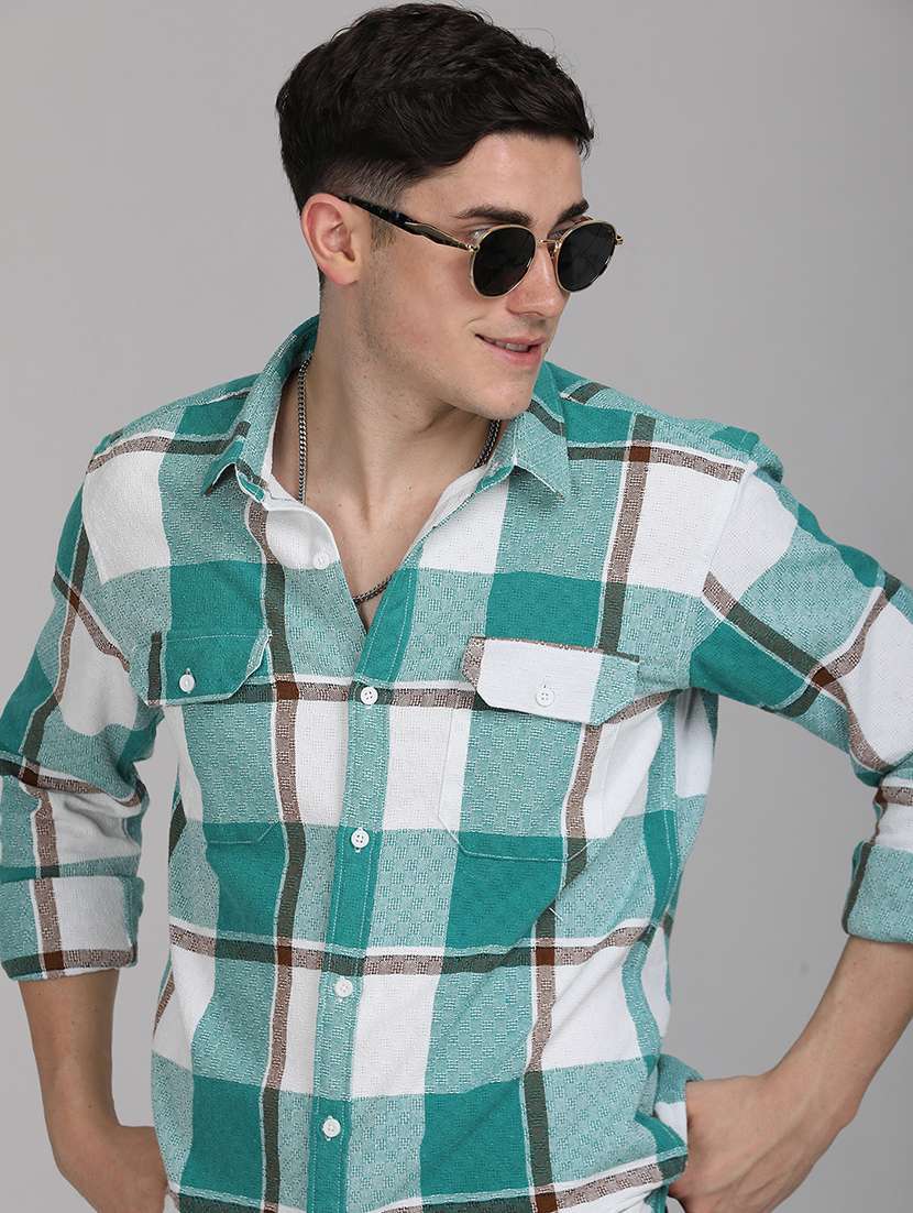 men checkered collared long sleeves casual shirt - 21671391 -  Standard Image - 4