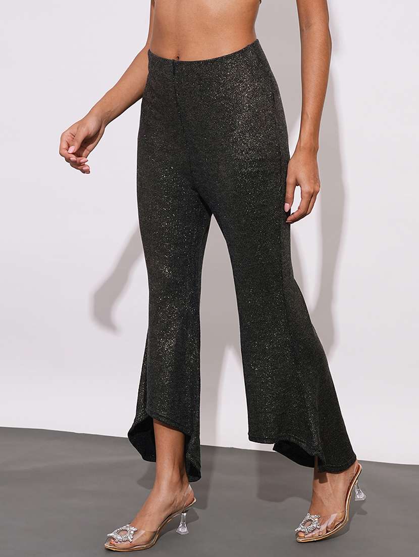 globus women copper sheen self design mid-rise relaxed fit bootcut party treggings - 21671745 -  Standard Image - 1