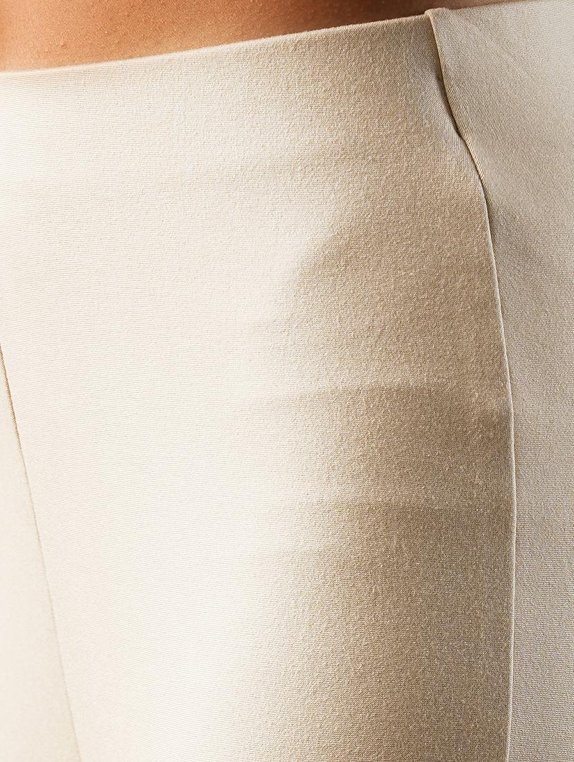 globus women beige solid stretchable mid-rise high-low bottom hem flared party treggings - 21671755 - Standard Image - 4