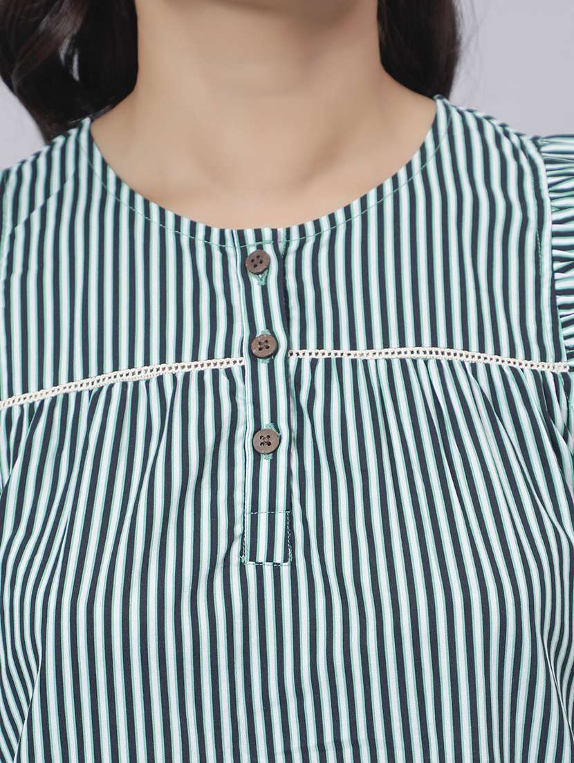 women striped top and shorts co-ord set - 21672073 -  Standard Image - 6